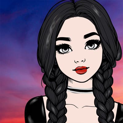 realistic girl with braids