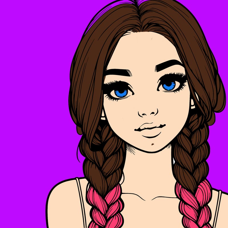 realistic girl with braids