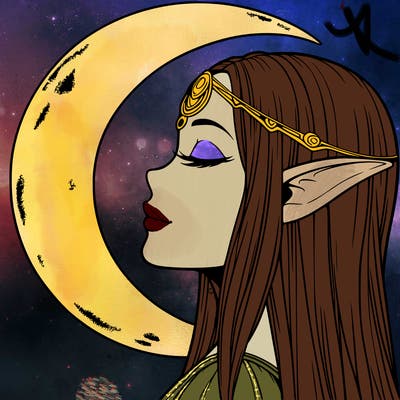 a realistic moon elf