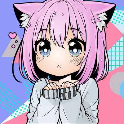 shy anime catgirl