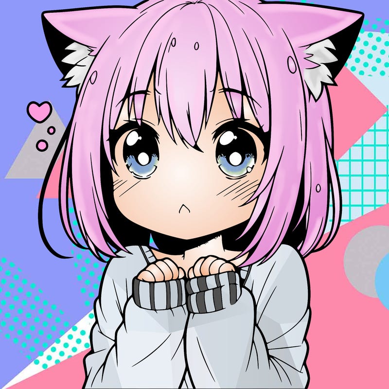 shy anime catgirl