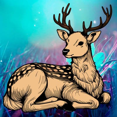 realistic deer with antlers