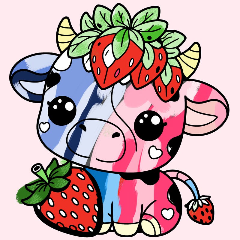 cute strawberry cow