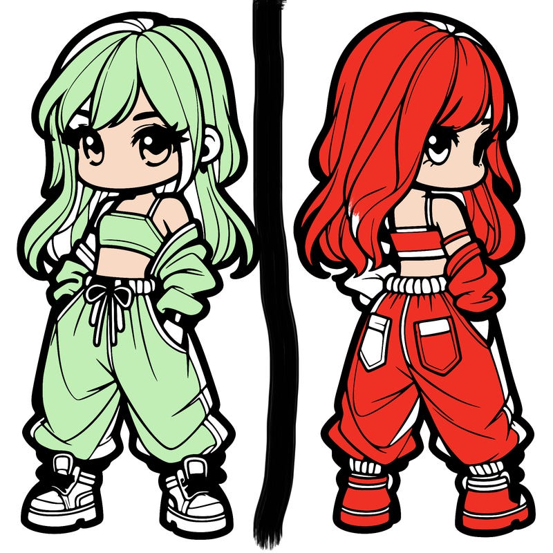 girl in crop top and baggy pants