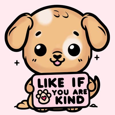 make a sign that says like if you are kind with a cute little dog