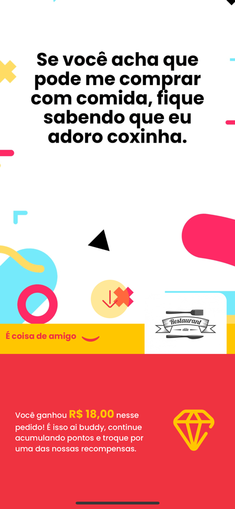 Buddy Box - Buddy Box mobile app screen displaying a cashback reward and loyalty points message