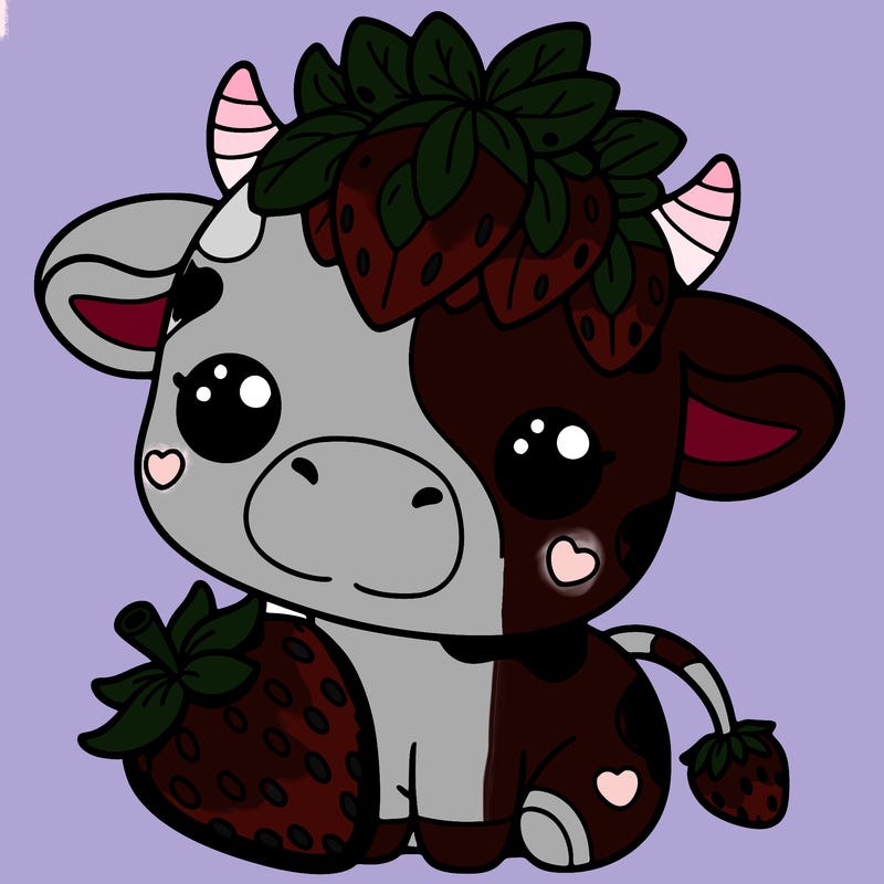cute strawberry cow