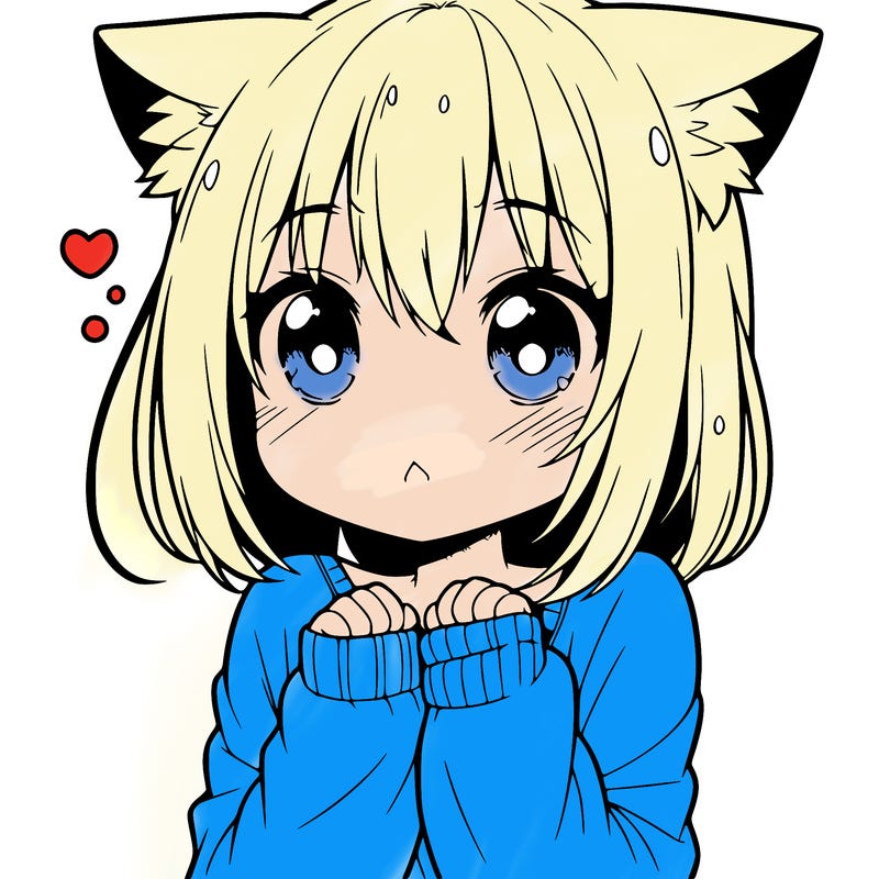 shy anime catgirl