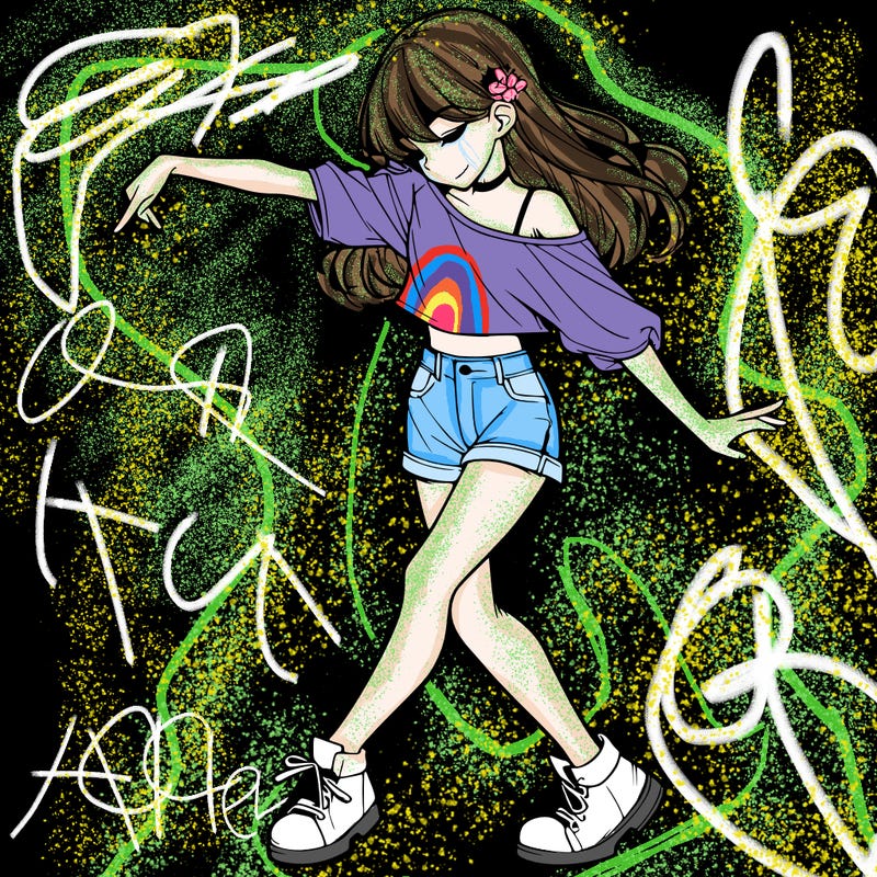 realistic girl danceing