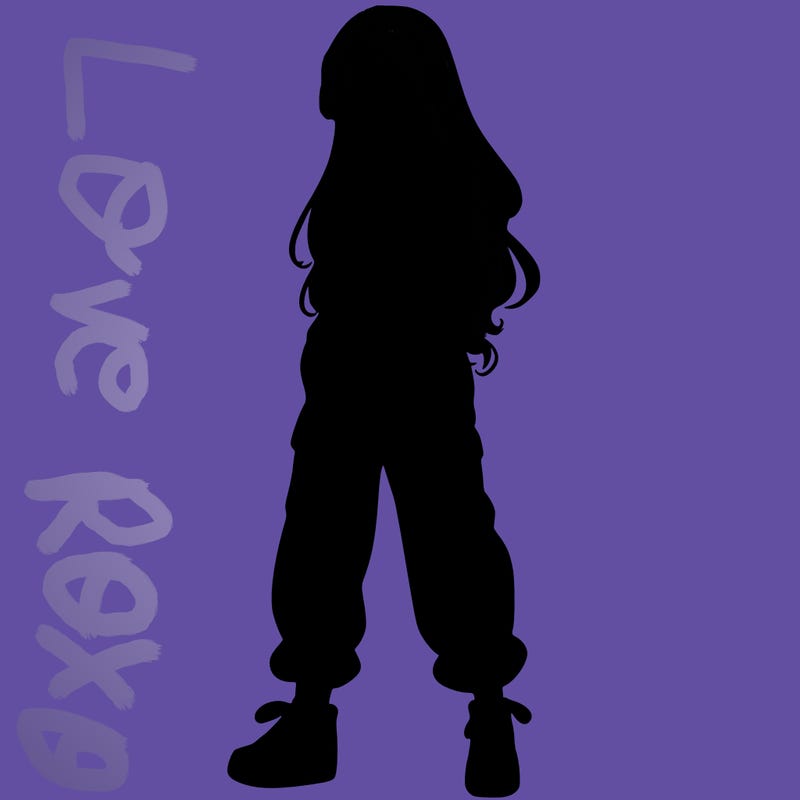 girl in baggy pants crop top and long hair