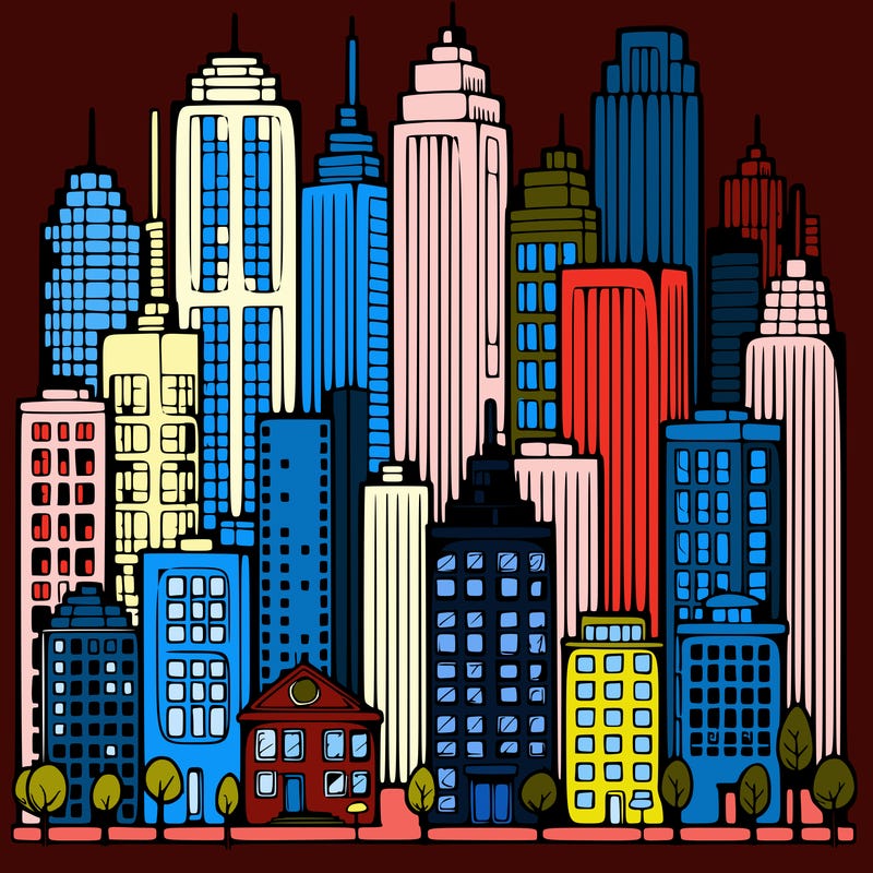a city with skyscrapers