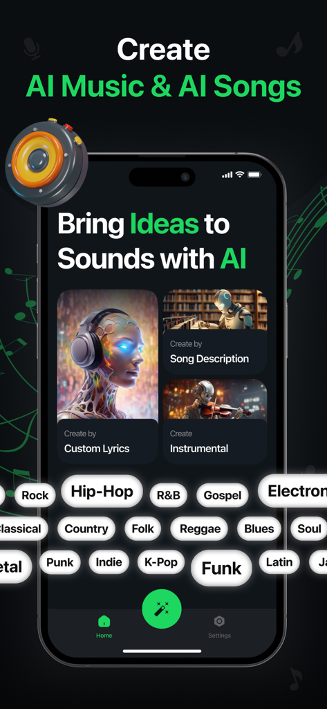 AI Music & Song Generator | Create Custom Songs in Seconds