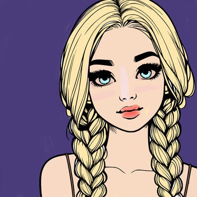 realistic girl with braids