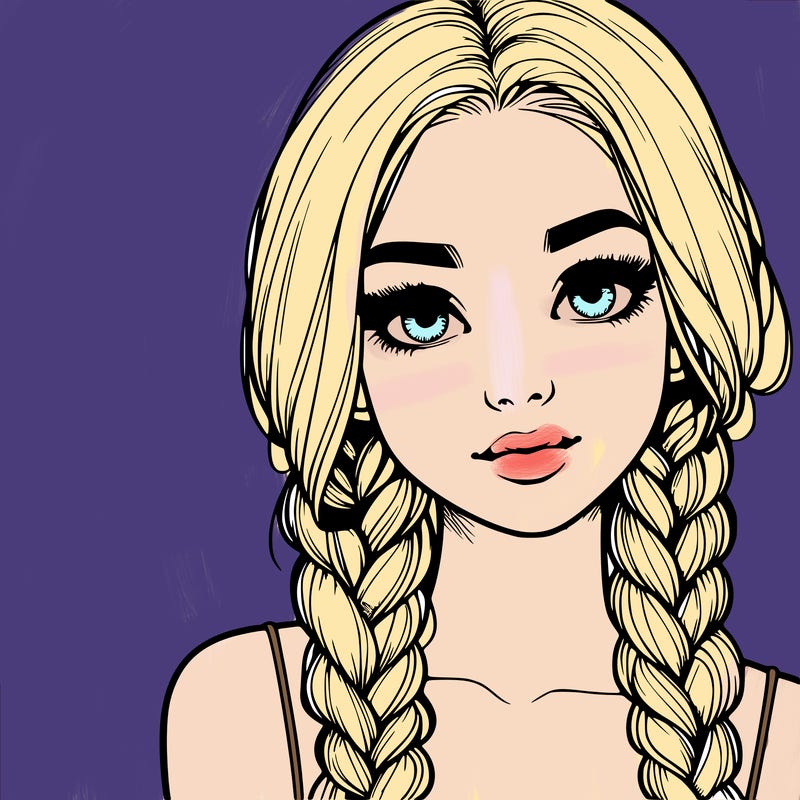 realistic girl with braids