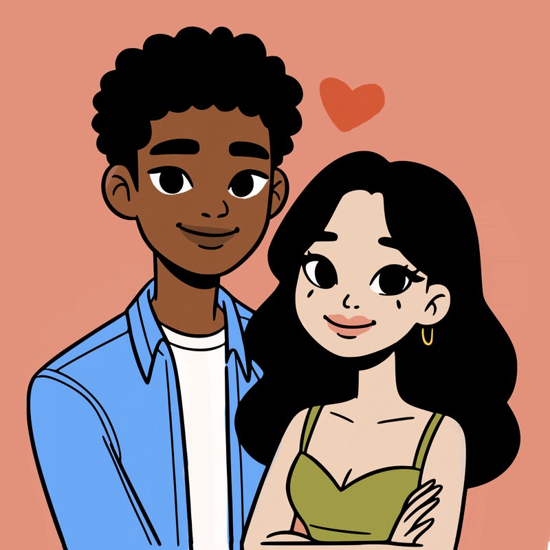 black woman and asian man couple