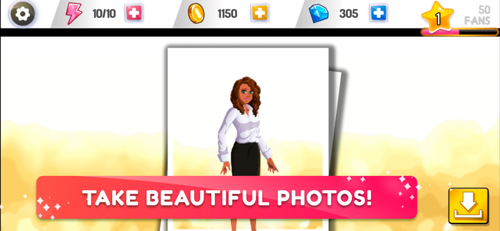 Fashion Fever 2: Dress Up Game - A model in a professional outfit for a photo shoot in Fashion Fever 2