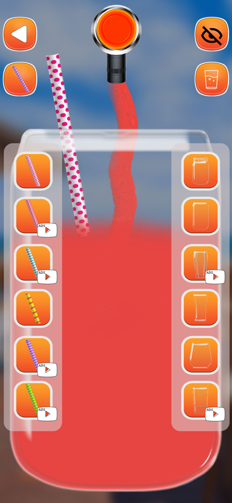 Boba DIY Game: Tasty Milk Tea - Interfaz del Juego DIY de Boba mostrando opciones de personalización de pajitas y vasos mientras se vierte una bebida virtual.