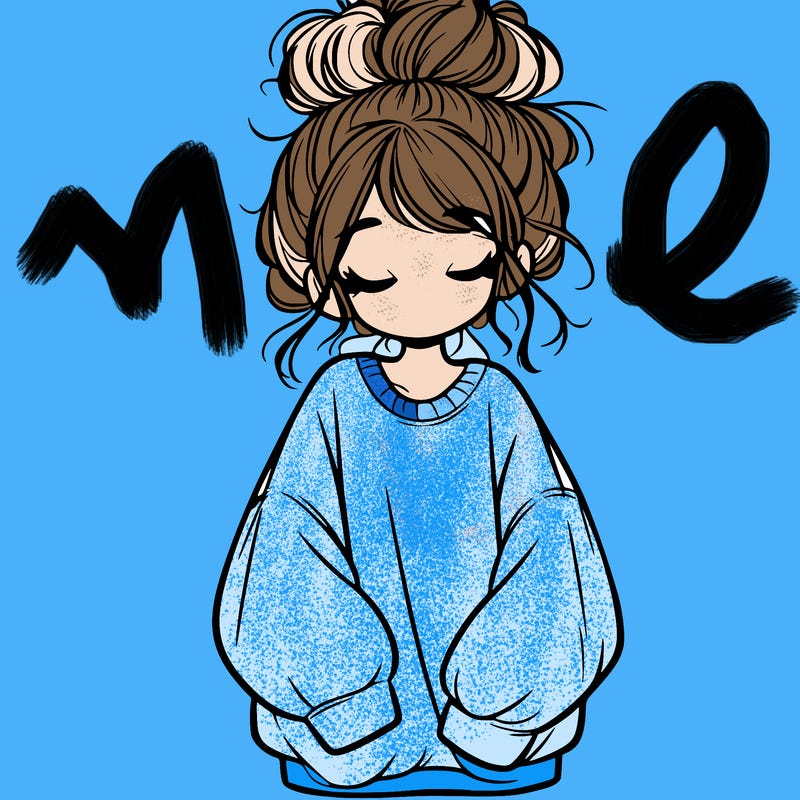 girl with baggy sweatshirt and messy bun