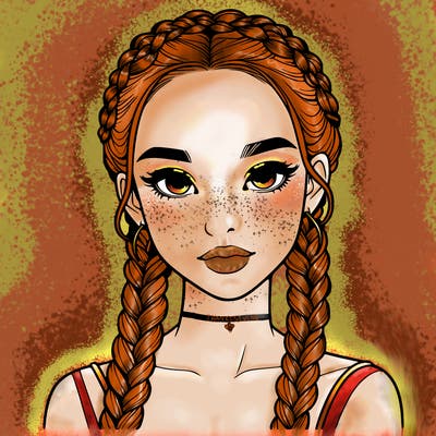 realistic girl with braids