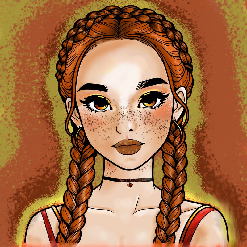 realistic girl with braids