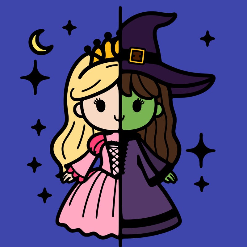 split princess and witch