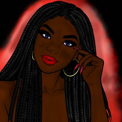 beautiful woman with box braids