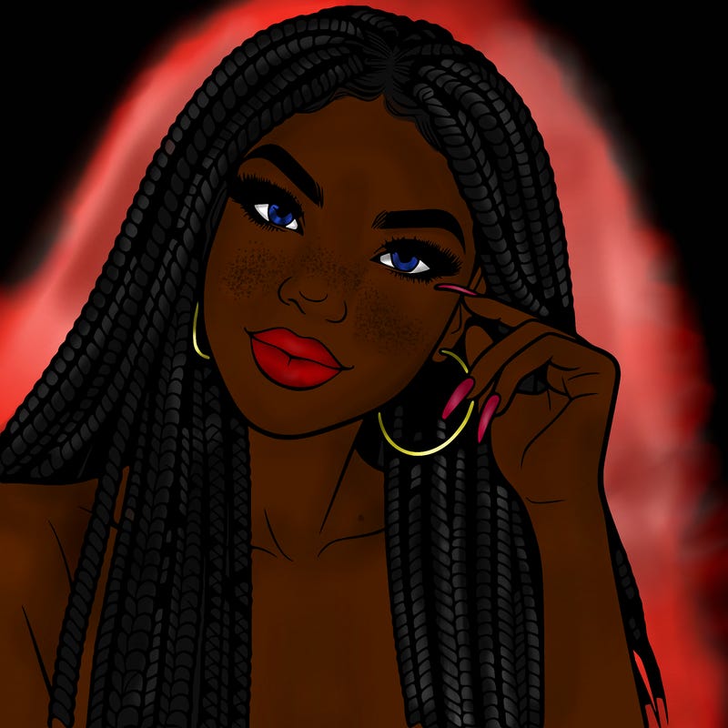 beautiful woman with box braids