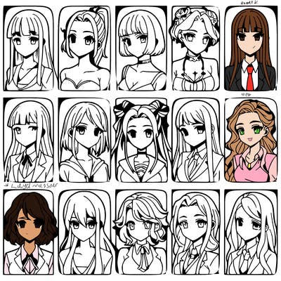 girls that look diffrent anime