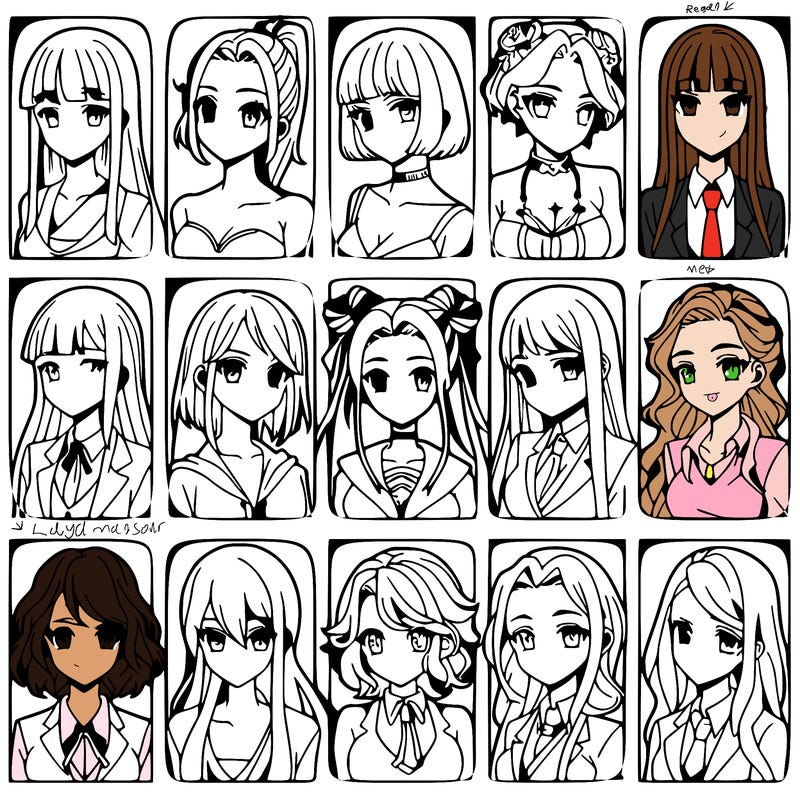 girls that look diffrent anime