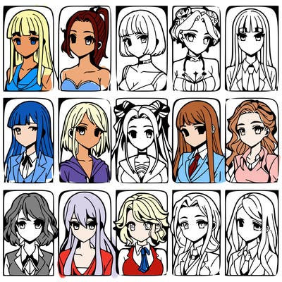 girls that look diffrent anime