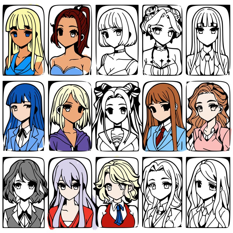 girls that look diffrent anime