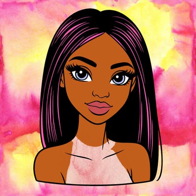 beautiful black woman with straight hair