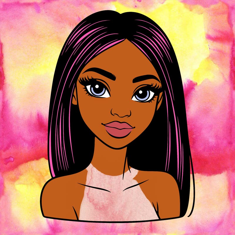 beautiful black woman with straight hair