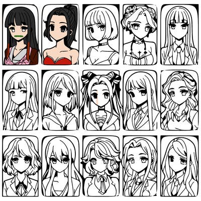 girls that look diffrent anime