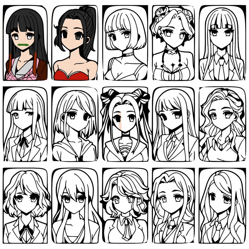 girls that look diffrent anime