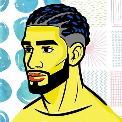 human man with short braids