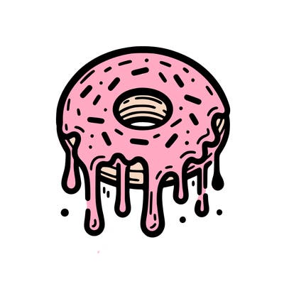a donut but like melting and dripping