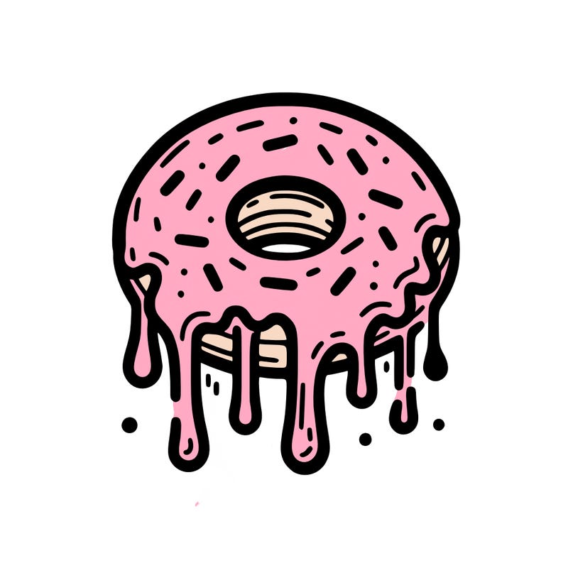 a donut but like melting and dripping