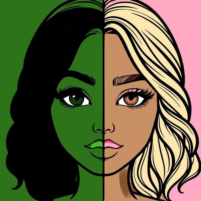 realistic girl split half