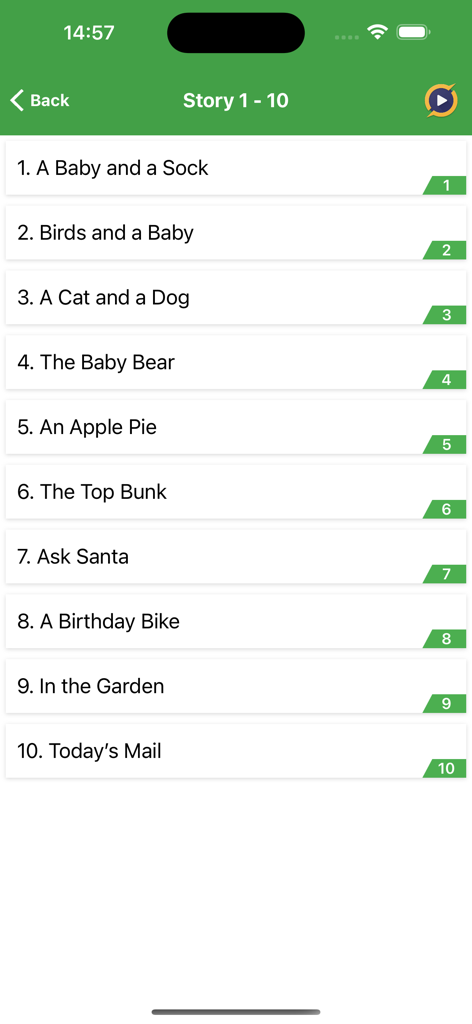 Learn English Listening - Un menú de historias en inglés para practicar la escucha en la aplicación Learn English Listening