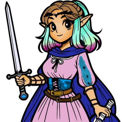elf girl with a sword