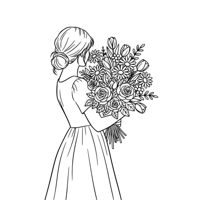 girl holding flowers