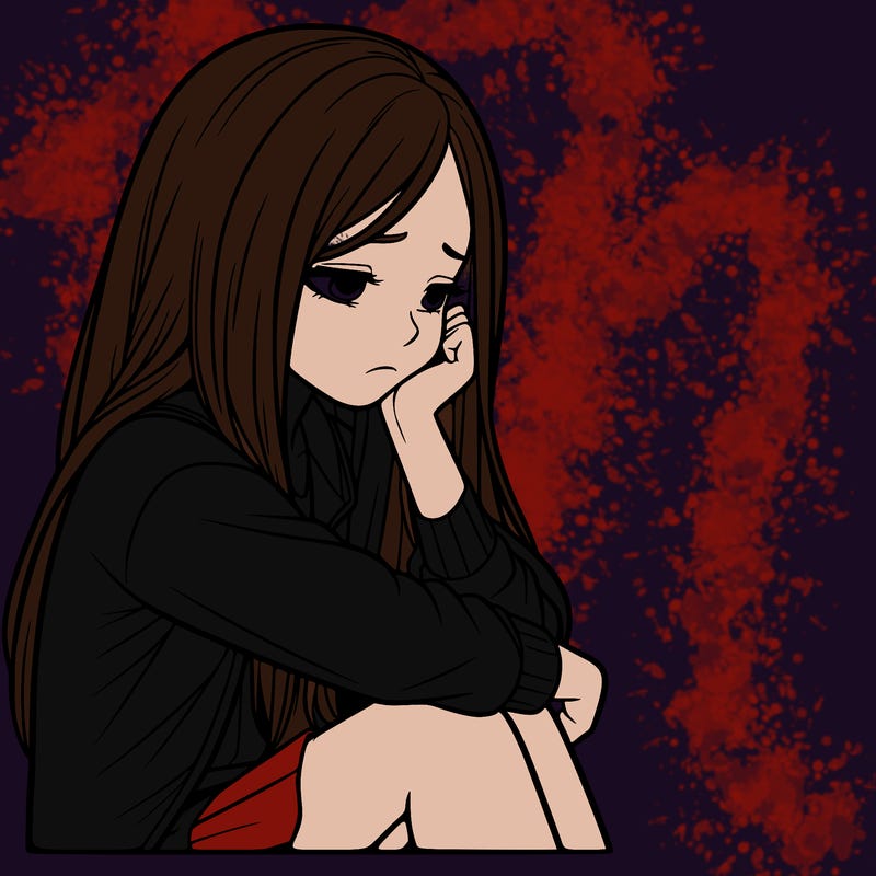 a realistic girl with depression
