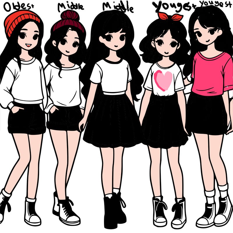 a group of five girls