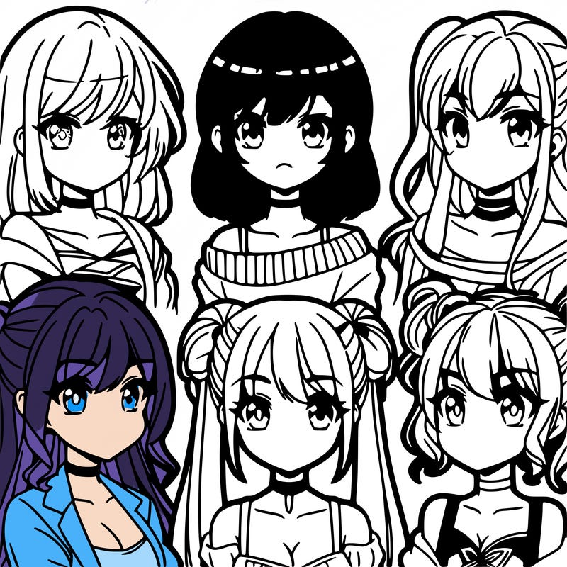 make girls with different anime styles