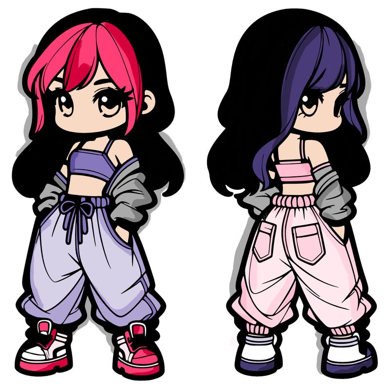 girl in crop top and baggy pants