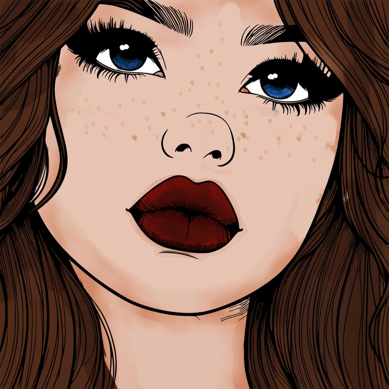 really realistic girl with lips