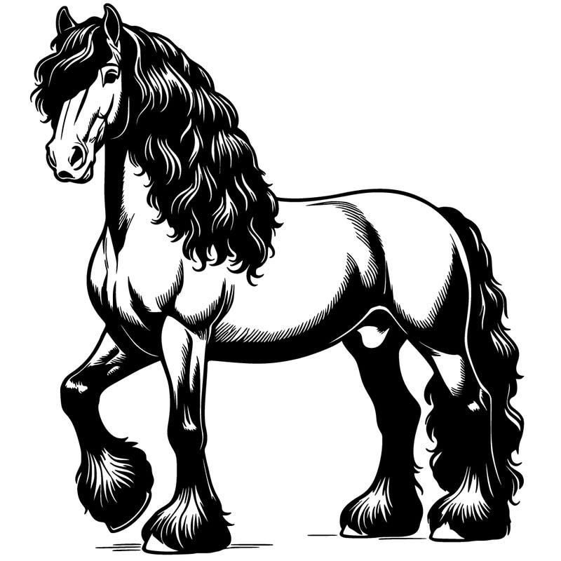 friesian horse realistic