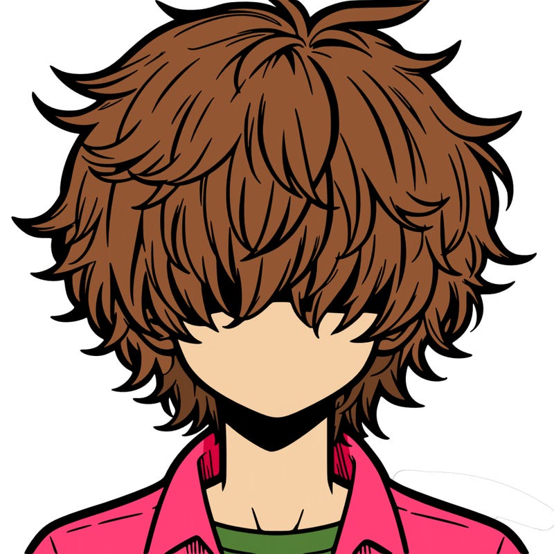 manga boy fluffy hair covering his eyes