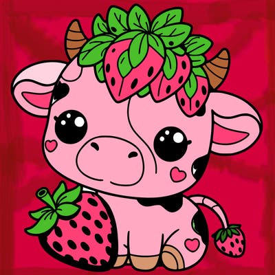 cute strawberry cow
